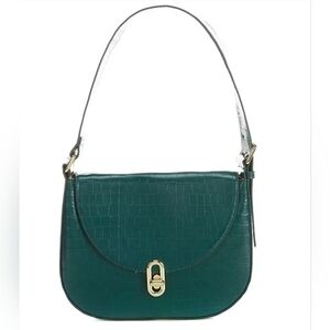 Jules Kae, Jacqueline Emerald Green‎ Crocodile Embossed Shoulder Bag, NWT!